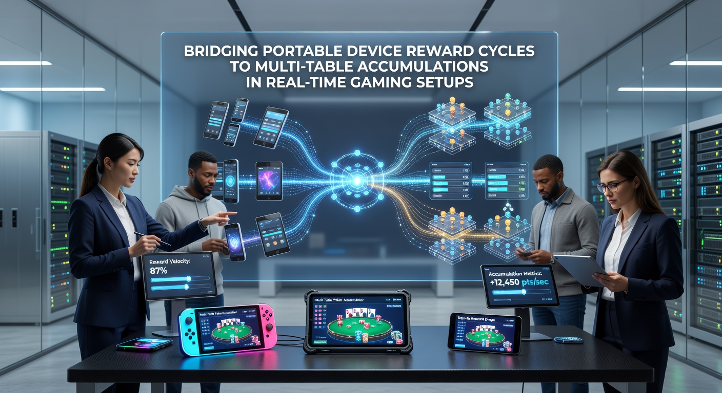 Visualisierung von Datenflüssen zwischen mobilen Geräten und mehreren Gaming-Tischen mit Akkumulationsprozessen