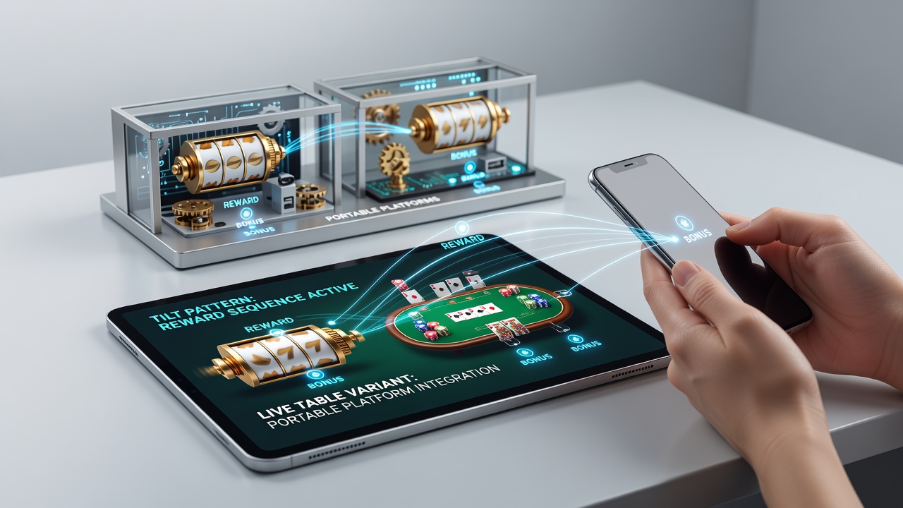 Darstellung von Neigungssensoren in mobilen Geräten die Walzenmechanismen und Live-Tischspiele verbinden