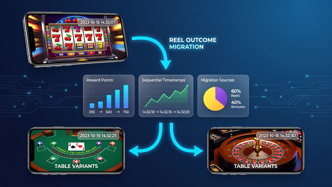 Mobile Transaktionszeitstempel visualisieren Belohnungswege von Slots zu Tischspielen