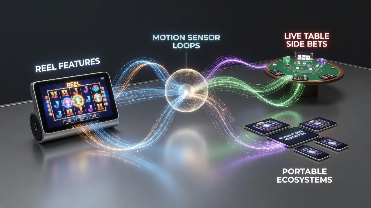 Darstellung von Bewegungssensoren in mobilen Casino-Apps, die Bonusflüsse zwischen Slot-Features und Live-Tischwetten umleiten