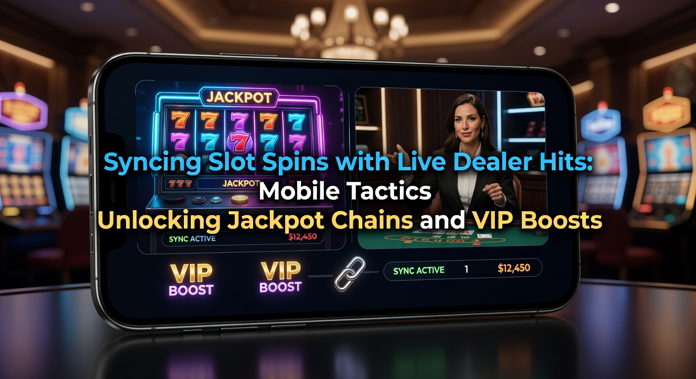 Grafik einer Jackpot-Kette mit synchronisierten Live-Hits und mobilen Slot-Spins