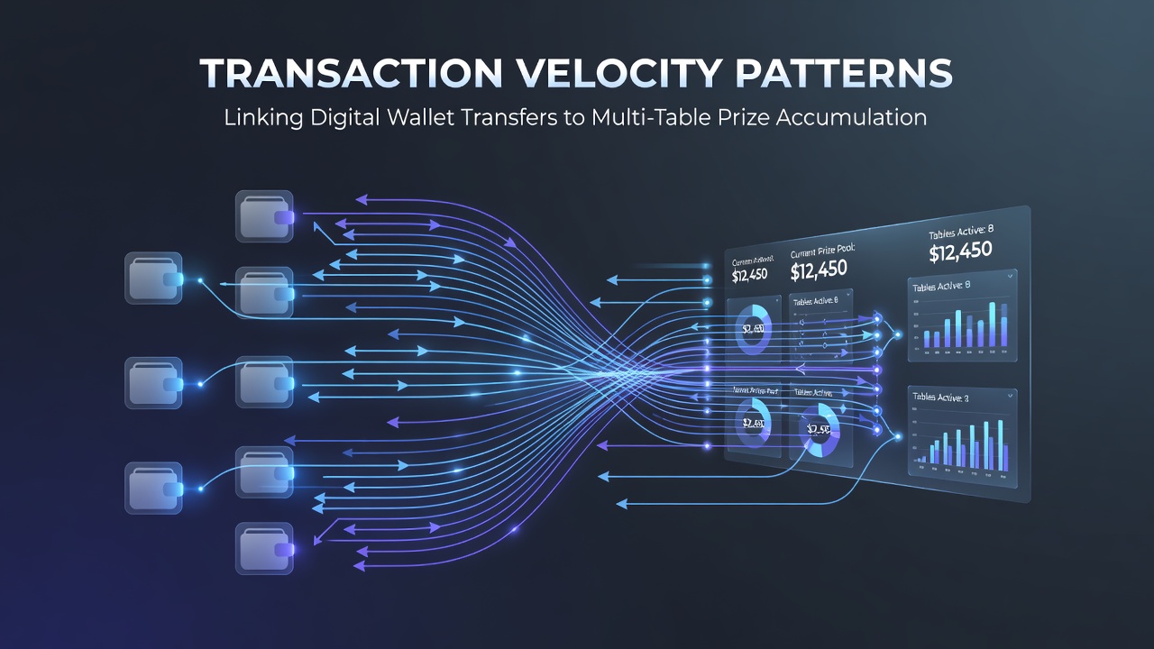 Visualisierung der Verknüpfung von Wallet-Transfers mit Multi-Tisch-Preisakkumulation in mobilen Systemen